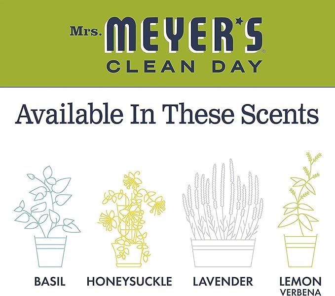 MRS. MEYER'S CLEAN DAY Liquid Dish Soap Refill, Biodegradable Formula, Lemon Verbena, 48 Fl Oz. (Pack of 6)