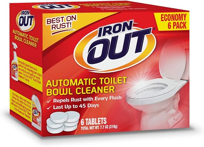 Iron Out Rust Stain Remover Automatic Toilet Bowl Cleaner Tablets and Powerful Gel Spray