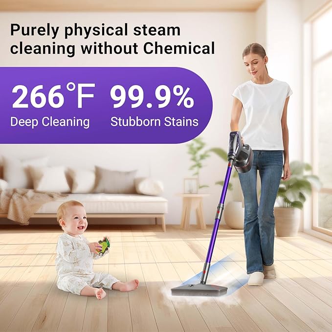Steam Mop for Floor Cleaning, Heavy Duty 29-in-1 Steam Cleaner for Home with Detachable Handheld Steamer, for Hardwood, Tile, Walls, Grout, Windows, Furniture and Decks