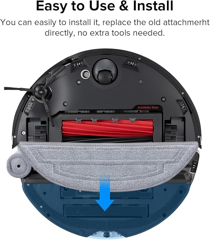 roborock 2 Pack Microfiber Mop Cloths for S8 MaxV Ultra, S8 Max Ultra Series Robot Vacuum Cleaner, with Dual Sonic Vibrations Modules, Mop Pad Replacement Accessories