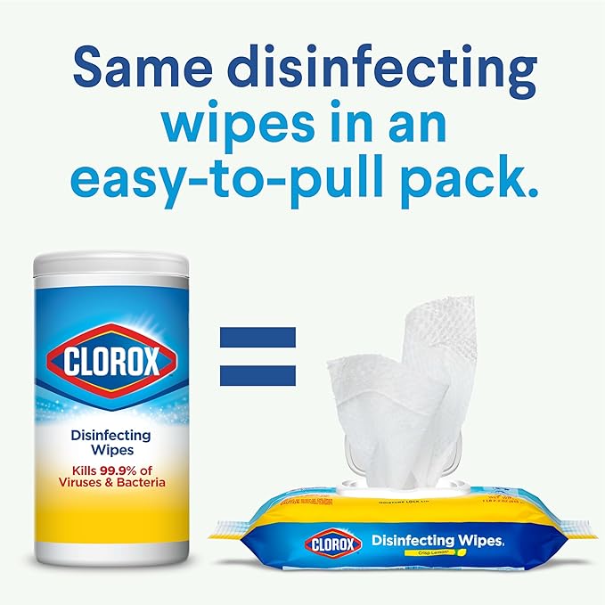 Clorox Disinfecting Wipes, Cleaning Wipes Flex Pack, Fresh Scent, 75 Count (Pack May Vary)
