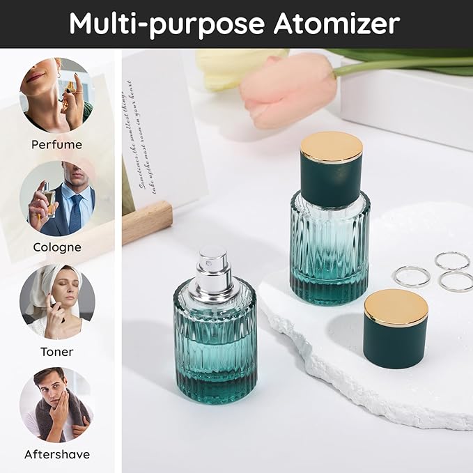 Segbeauty 1oz Refillable Travel Bottles, 30ml Empty Perfume Spray Bottles, 2pcs Vintage Perfume Spray Bottle Glass Fine Mist Spray Bottle Empty Fragrance Atomizer Sprayer for Dispensing Fragrance Oil
