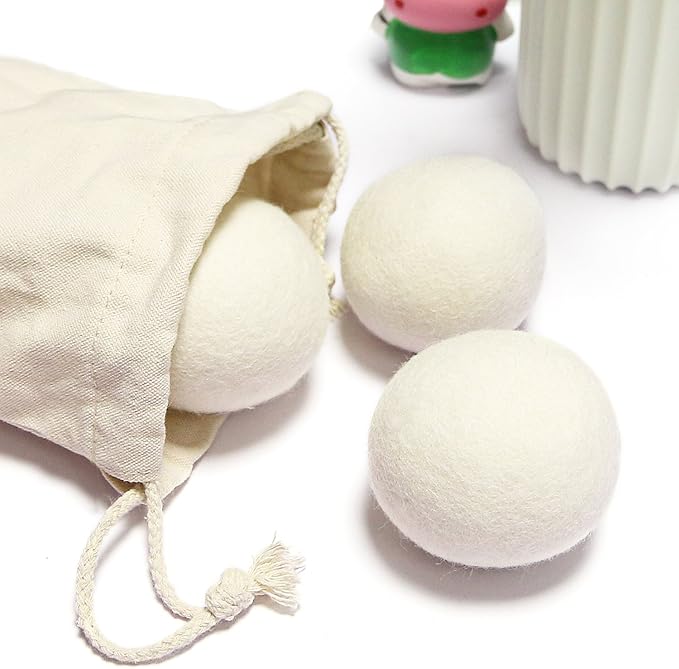 100% New Zealand Wool Dryer Balls XL Size – 12 Pack, Organic & Chemical-Free Fabric Softener, Baby Safe & Hypoallergenic, Reduces Static, Wrinkles & Drying Time, Reusable for 1000+ Loads