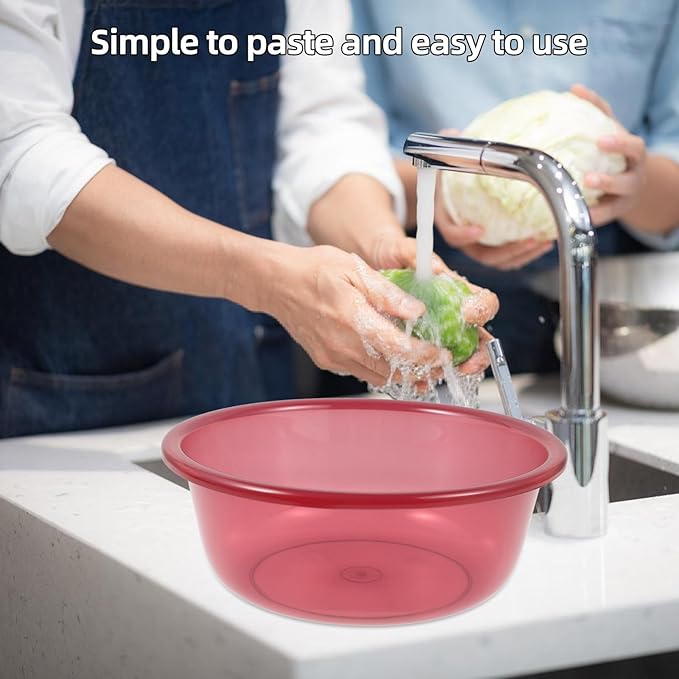 Round Plastic Wash Basin: 2pcs Stackable Camping Dishpan Vegetable Fruit Dish Tub Foot Soak Tub Laundry Hand Wash Bucket Dish Pans for Washing Storage Cleaning Supplies