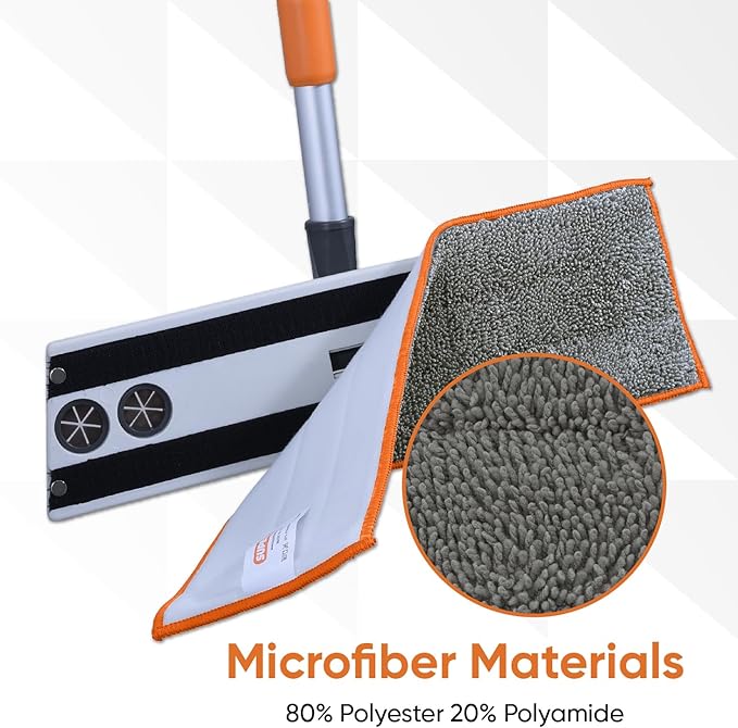 Superio Microfiber Mop Pads Refill, Replacement Head with Velcro, 16 Inch for Flat, Spray Mop Set - 3 Pack - Grey