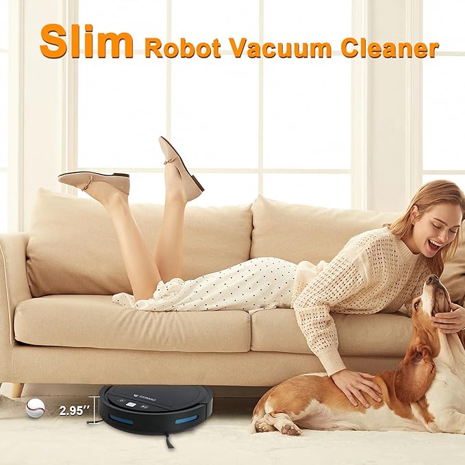 Robot Vacuums and Mop, Balayeuse Robot 3-in-1 Mopping Wi-Fi/Voice/Apps Robot Vacuum pet Hair,Drop Proof, Aspiradora Robot auto Return Charge,Ultra Slim,Ideal for Hard Floors, Carpets