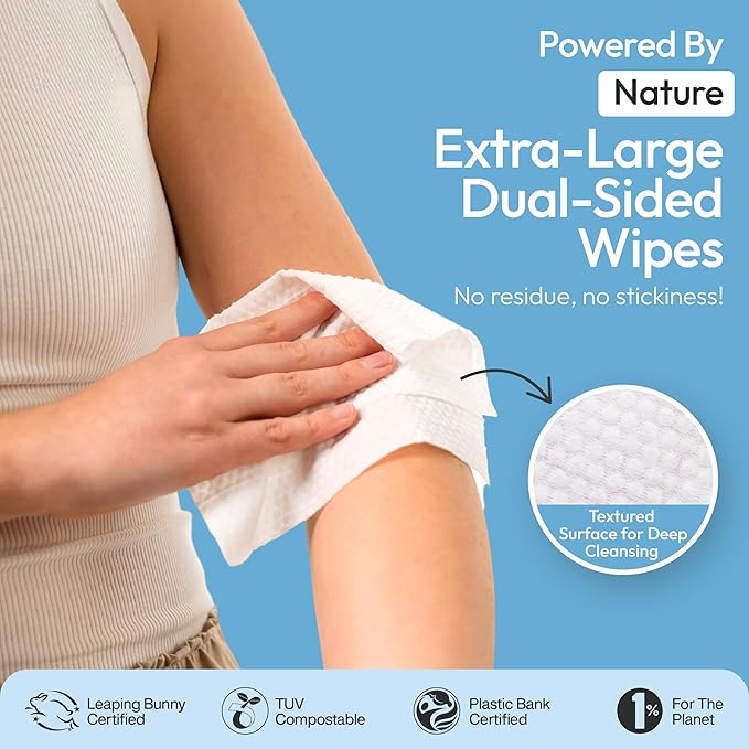FOMIN Travel Deodorant Wipes - 30 Count - Unscented - pH Balanced, Hypoallergenic Mini Deodorant Wipes For Women and Men - Plastic-Free, Individually Wrapped Underarm & Body Wipes