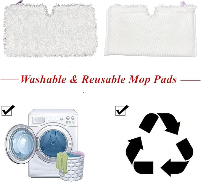 4 Pack Replacement Soft Mop Pads for Shark Steam Mop S3500 Series S3501 S3550 S3601 S3601D S3801 S3801CO S3901 SE450 S2902 Washable Reusable Dirt Grip Pads.