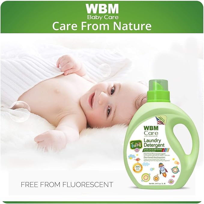 Plant-Based Laundry Detergent Liquid – 34 fl oz, 50 loads total. Eco-friendly formula for powerful cleaning, gentle on fabrics, and safe for the environment