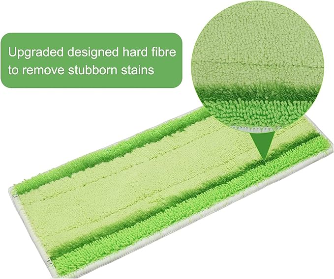 Washable and Reusable Dry Wet Mopping Pads Replacement Parts Compatible for iRobot Braava Jet m6 (6110) (6012) (6112) (6113) Ultimate Robot Mop Pads Accessories (4 Green Wet Pad)