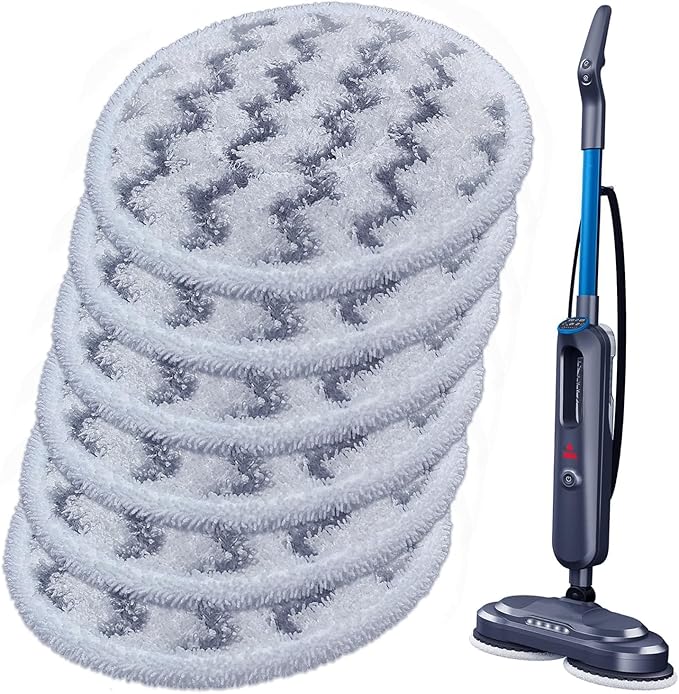 3897A Rotating Mop Pads Replacement Compatible with Bissell SpinWave SmartSteam Scrubbing Steam Mop-6 PACK