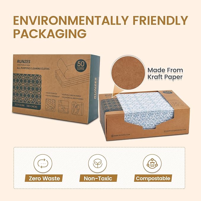 Reusable Cleaning Cloths Value Pack of 100Count Super Soft,Absorbent,Washable Handi Wipes Dish Cloths Cleaning Wipes