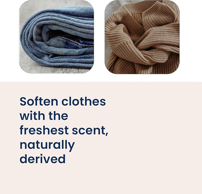 Fabric Softening Conditioner for Clothes| Safe for Babies & Kids with Sensitive Skin | Plant-Based | Include 1 Refillable 50oz Bottle with Measuring Cap| Unscented Rinse(200 Loads)