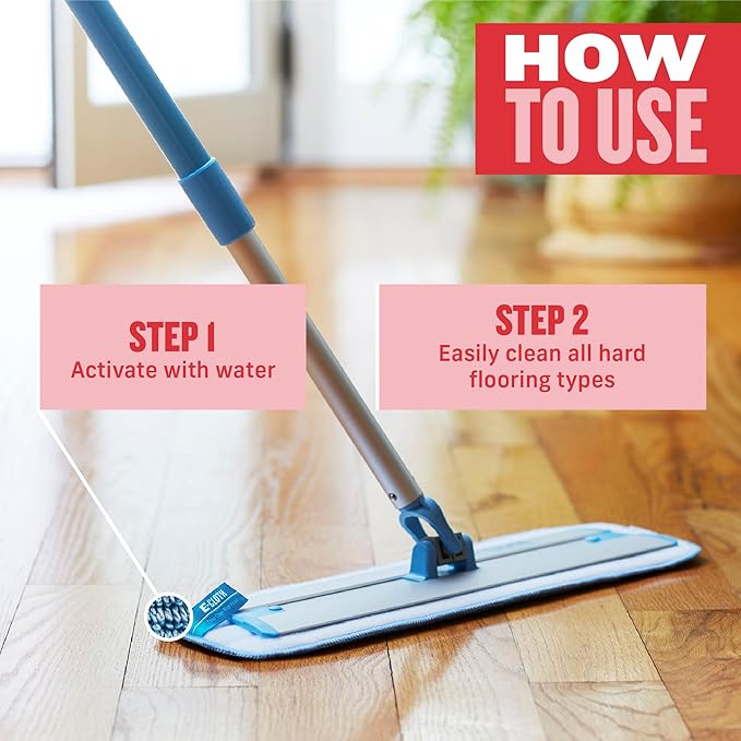 E-Cloth Microfiber Cleaning Mop, Floors, 1 Pad - Multi & E-Cloth Microfiber Mop Head, Washable, 1 Pack - Multi