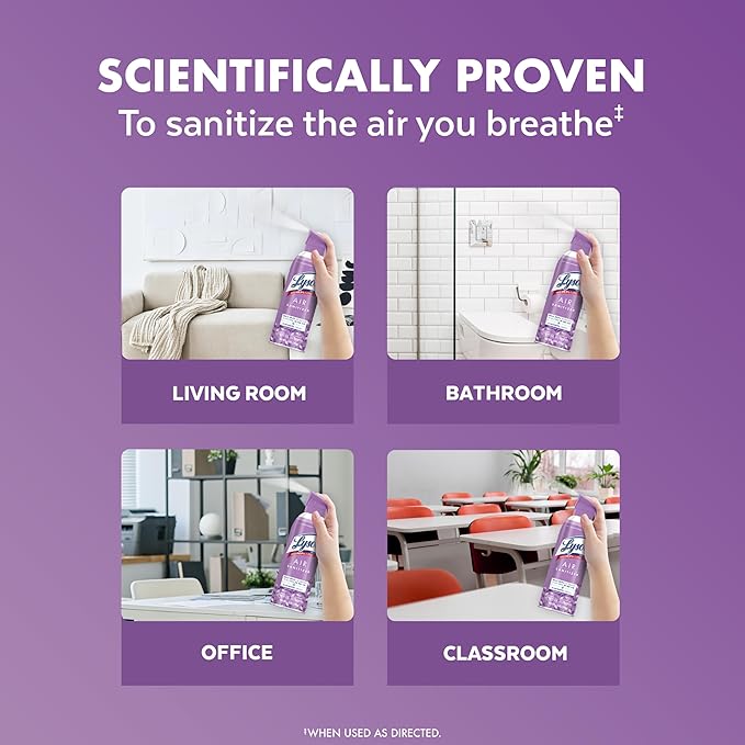 Lysol Air Sanitizer Spray, For Air Sanitization and Odor Elimination, Lavender Sky Scent, 10 Fl. Oz (Pack of 3)