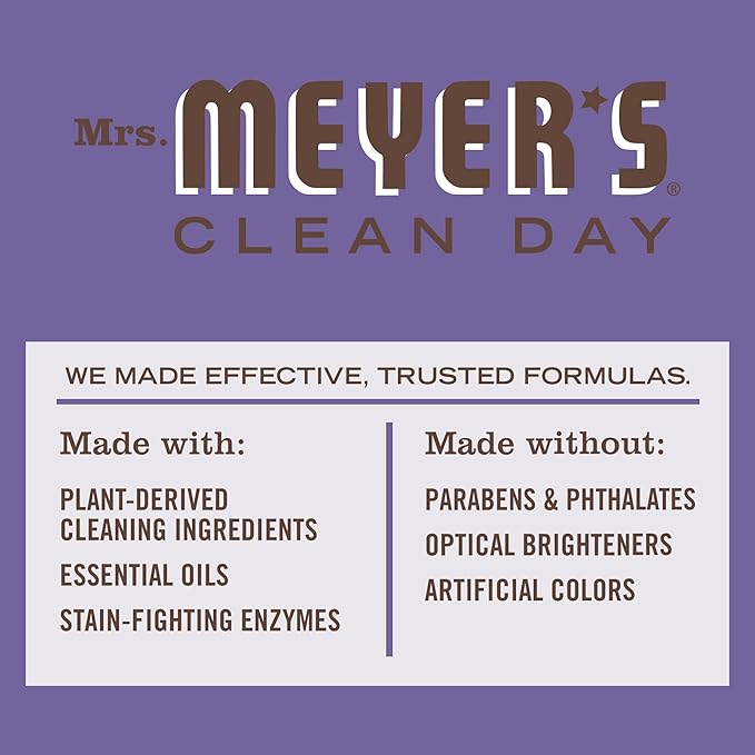 MRS. MEYER'S CLEAN DAY Liquid Laundry Detergent, Biodegradable Formula Infused with Essential Oils, Compassion Flower, 64 oz - Pack of 2 (128 Loads)