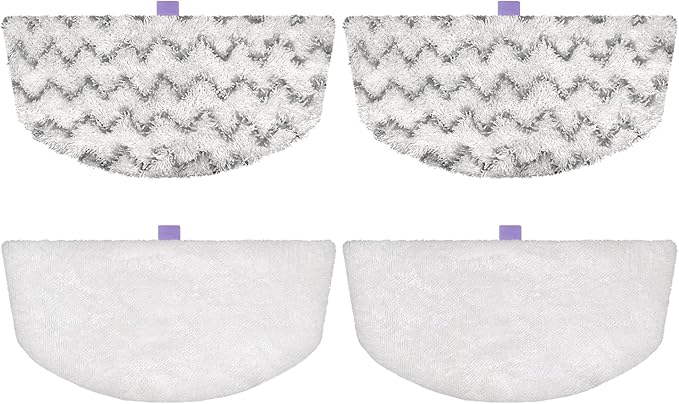 Steam Mop Replacement Pads Compatible with Bissell Powerfresh Mop Pads for Bissell 1940 1806 1544 1440 2075 2685 2814 Series Mops Resuable Floor Steamer Mop Pad Refills for Dry & Wet Cleaning, 4 Pack