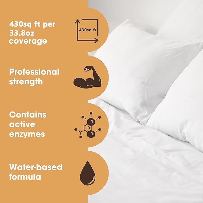 Furniture Clinic Stain & Odor Eliminator | Pee & Vomit Smell Removal for Dog, Cat, Pet and Human Messes & Accidents | Enzyme Activated Spray | Use on Furniture, Carpet, Mattresses & More (5L / 169 Oz)