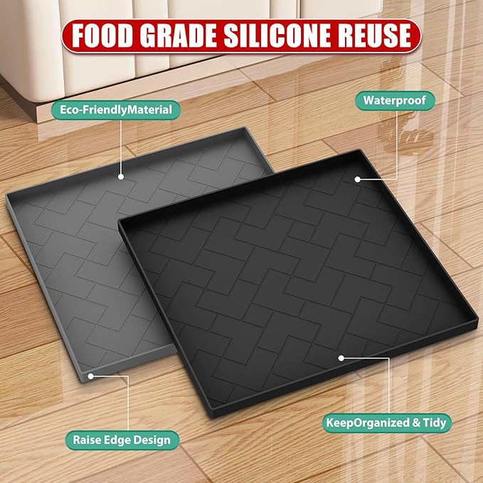 Vacuum Cleaner Silicone Mat,16''x15''x0.7'',vacuum cleaner accessories Silicone Mat Compatible with Shark,Bissell,Eureka,Dyson,Oreck, and more.Protects floors from scratches stains and water drips