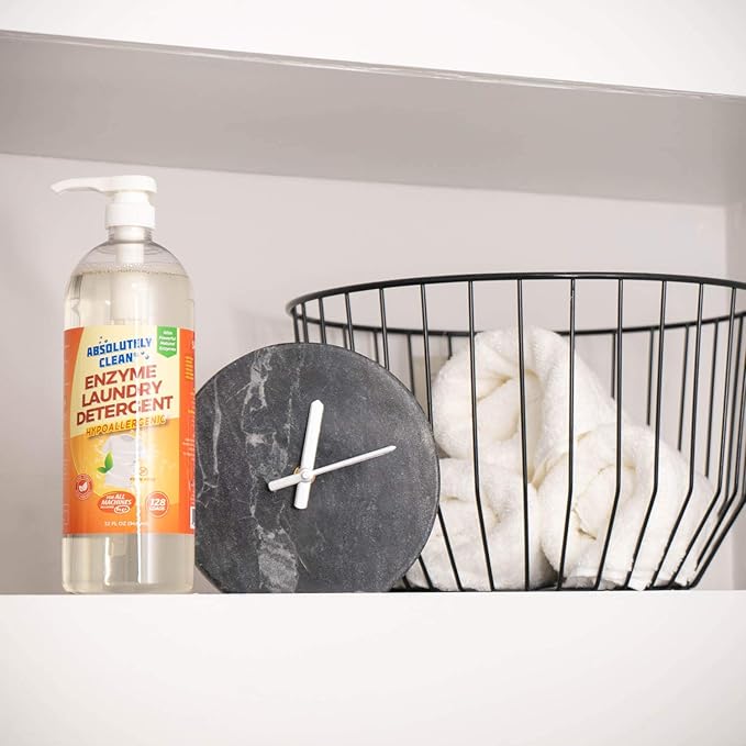 Amazing Natural Based Laundry Detergent Liquid (128 Loads) - Powerful Natural Enzymes - USA Made (32oz Bottle)