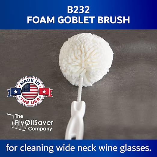 Set of 2 Crystal Stemware Brush & Foam Goblet Cleaning Brush, Non-Scratch Kitchen Glassware Cleaner for Bar, Hotel & Restaurants Wine Glass, Decanter, Goblets, Mugs, Champagne Glass Bottles & Stemware