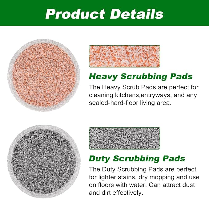 S8201 S7001 Steam Mop Pads: 10 Pack Steam Mop Pads for Shark S8201 S8001 S7001 S7000AMZ S7201 S7001TGT Series Steam Mop, Microfiber and Scrubbing Spin Mop Pads for Steam & Scrub Hard Floor Steam Mop