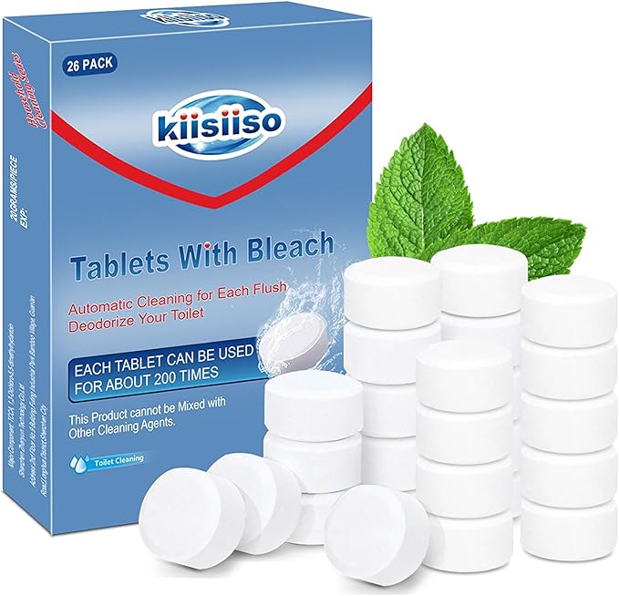 KIISIISO Toilet Bowl Cleaners 26 PACK, Automatic Toilet Bowl Cleaner Tablets for Deodorizing & Descaling, Long-Lasting Cleaning Tablets for Toilet Tank Against Tough Stains