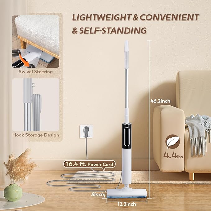 Steam Mop for Floor Cleaning*1, Extra 3 Mop Pads