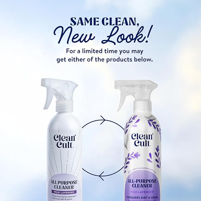 Cleancult - Wild Lavender - All Purpose Cleaner - Refillable Aluminum Bottle - Cleaner Spray that Removes Dirty & Grime - 16 oz - 3 Pack