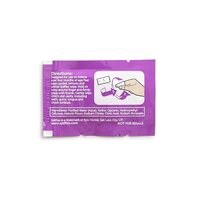 Baby Teeth Wipes - Grape Flavor, Xylitol-Enriched Baby Gum Cleaner & Dental Wipes for Teething Relief and Teeth Cleaning - Safe for Infants & Toddlers, 20 Count (Pack of 6)