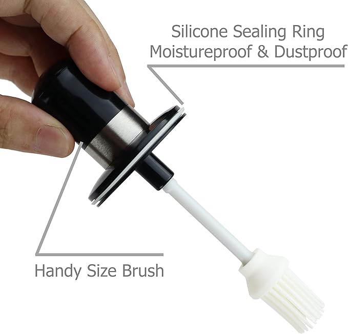 EIKS Oil Bottle with Silicone Brush for Cooking BBQ Kitchen