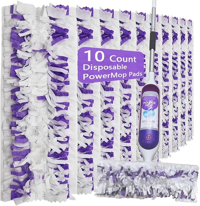 Disposable Mop Pads for S.wiffer PowerMop Multi-Surface Mopping Pad Refills | Safe on All Finished Floors | Compatible with Swiffer PowerMop 10 Count