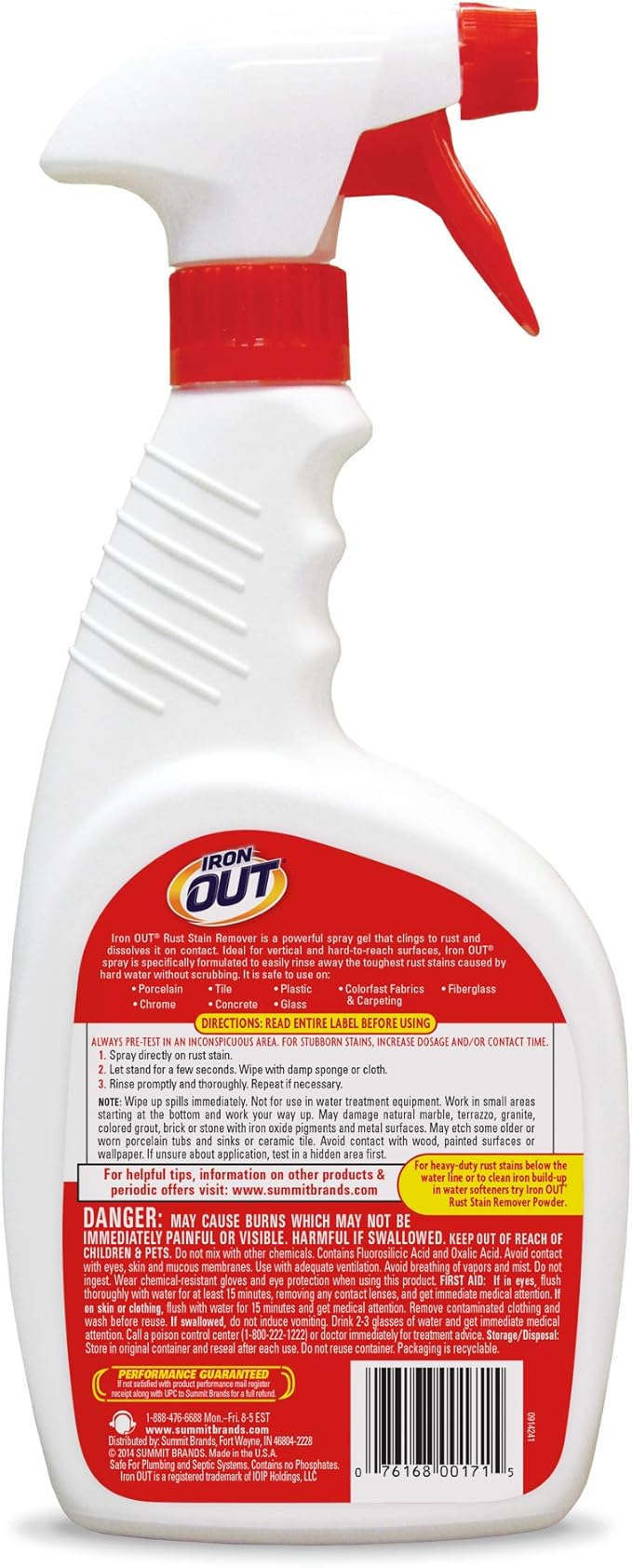 Iron OUT Rust Stain Remover Spray, 24 fl oz, 2 Bottles, 2 Pack