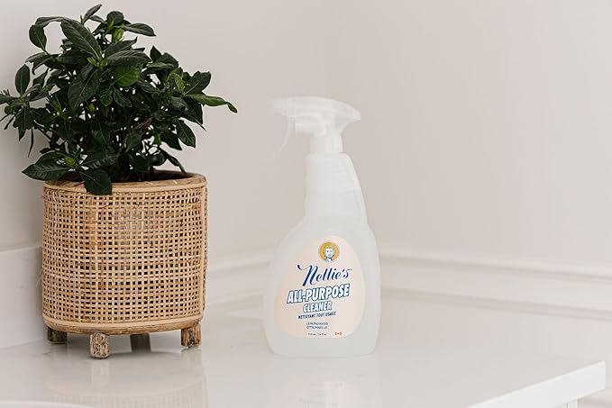 Nellie's All-Purpose Cleaner - Plant-Based Multi-Purpose Cleaner - Biodegradable, Leaping Bunny Certified, and Eco-Friendly - Lemongrass Scent (24 fl oz) - (Made in Canada)