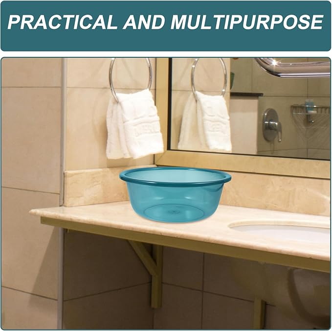 Round Plastic Wash Basin: 2pcs Stackable Camping Dishpan Vegetable Fruit Dish Tub Foot Soak Tub Laundry Hand Wash Bucket Dish Pans for Washing Storage Cleaning Supplies
