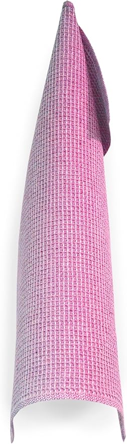 100% Linen Hand/Tea Towels | Made in Sweden | 50x70cm (19.5x28.5) Stunning Array of Colors - Bubbel with Honeycomb Pattern (Cerise)