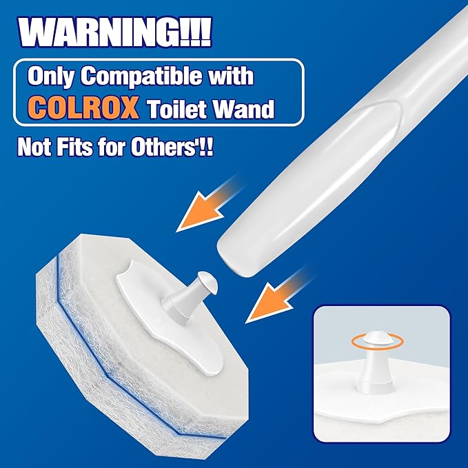 50 Pcs Toilet Wand Refills, Disposable Toilet Bowl Brush Replacement Heads for Sink Bathtub Wash Basin