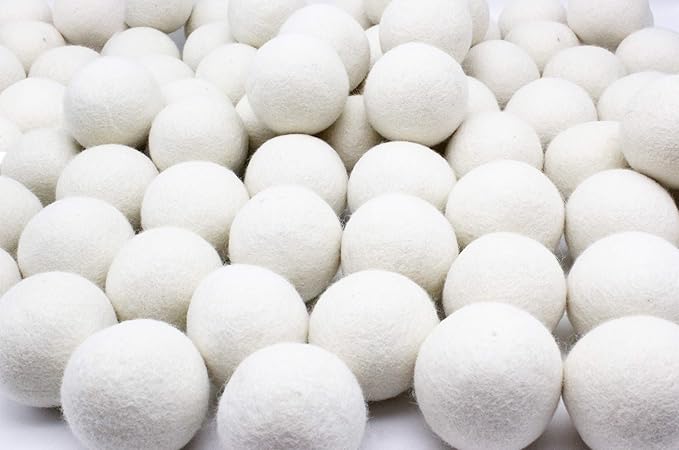 Wooland Wholesale Bulk Laundry XL Premium Wool Dryer Balls - 100% New Zealand Organic Wool Natural Fabric Softener for Sensitive Skin, Babies (25 Count)