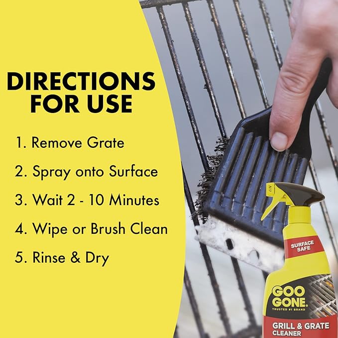 Goo Gone Grill and Grate Cleaner - 24 Ounce - Cleans Cooking Grates and Racks