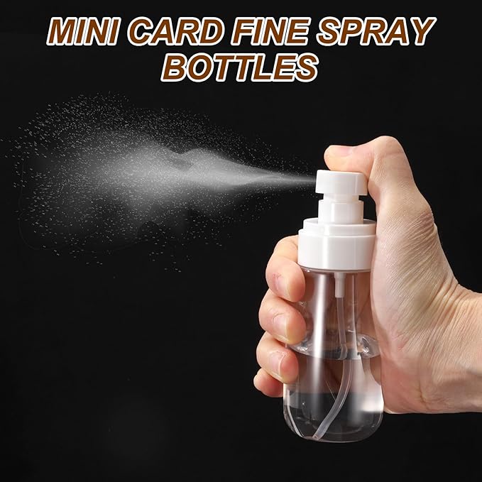 uxcell 6Pcs Small Spray Bottles, 100ml/3.4 oz Travel Size Spray Bottle Fine Mist Empty Refillable Travel Containers with Labels for Perfume Cosmetic Essential Oil (Pink/Clear)