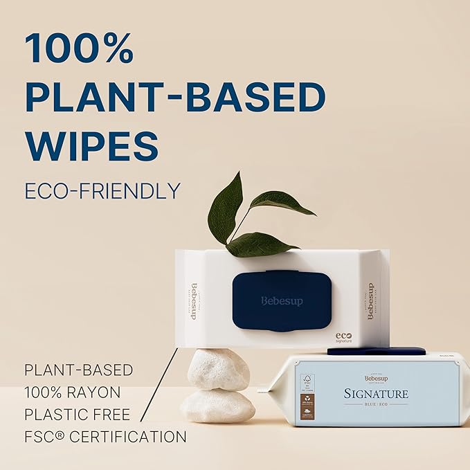 Korea’s #1 Signature Eco Baby Wipes- 100% Plant-Based 99% Drinkable Water-Based Unscented Ultra-Thick 75 GSM Hypoallergenic for sensitive skin Flip-Top 560 Count (8 Packs)