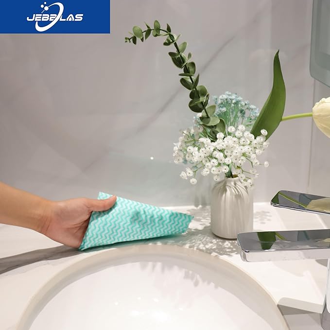 JEBBLAS Reusable Cleaning Cloths Handi Wipes Reusable Cloths Dry Cleaning Cloths Dish Towel Dish Cloths Handy Cleaning Wipes,Pack of 100, Green