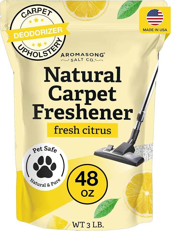 Aromasong Carpet Deodorizer - 100% Natural Carpet Freshener Powder - Safe For Pets - Carpet Powder For Vacuuming - Upholstery Deodorizer - Effective Pet Odor Eliminator For Strong Odor & Pet Urine