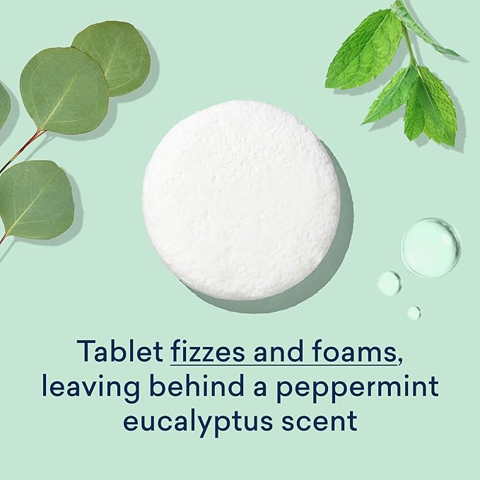 BLUELAND Toilet Bowl Cleaner Tablets, 28 Count, Peppermint Eucalyptus, Plastic-Free, No Harsh Chemicals, Plant-Based