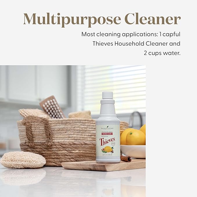 Thieves Household Cleaner | 14.4 oz | Plant-Based Multi-Surface Solution Infused with Essential Oils | Dilute for Floors, Carpets, Glass, Counters, Appliances, and General Home Cleaning