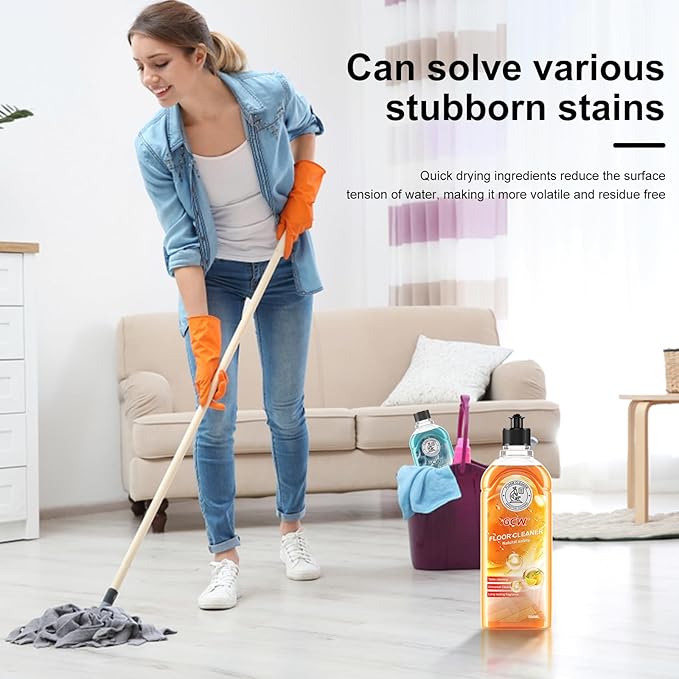 Floor Cleaner & All-Purpose Cleaner Plant-Based and Biodegradable Formula Kitchen, Floor, Bathroom and Surface Cleaning Product for Home, Orange Scent, 33.8 Fluid Ounces (Orange)