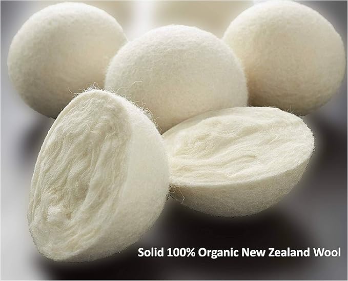 Reusable Wool Dryer Balls Organic Laundry Fabric Softener Natural Dryer Sheets Alternatives XL 4-PK