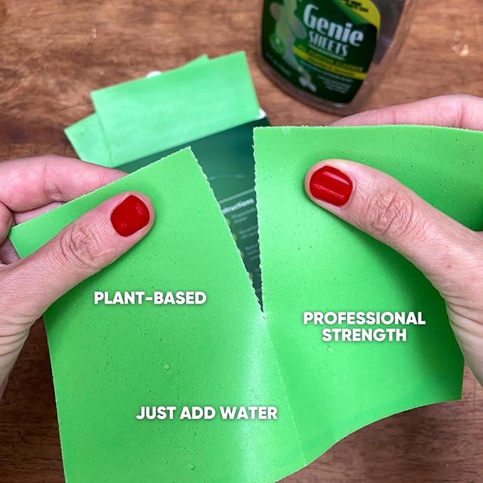 Genie Sheets All Purpose Cleaner | Concentrate Makes 6 24oz Refills | Professional-Strength | Just Add Water | Sustainable Eco-Friendly Plant-Based Solution | 6 Sheets