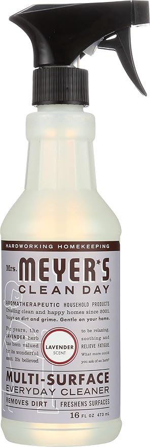 Mrs. Meyer's Multi Purpose Cleaner, Lavender Scent, 16 Oz Spray Bottle, 6/carton