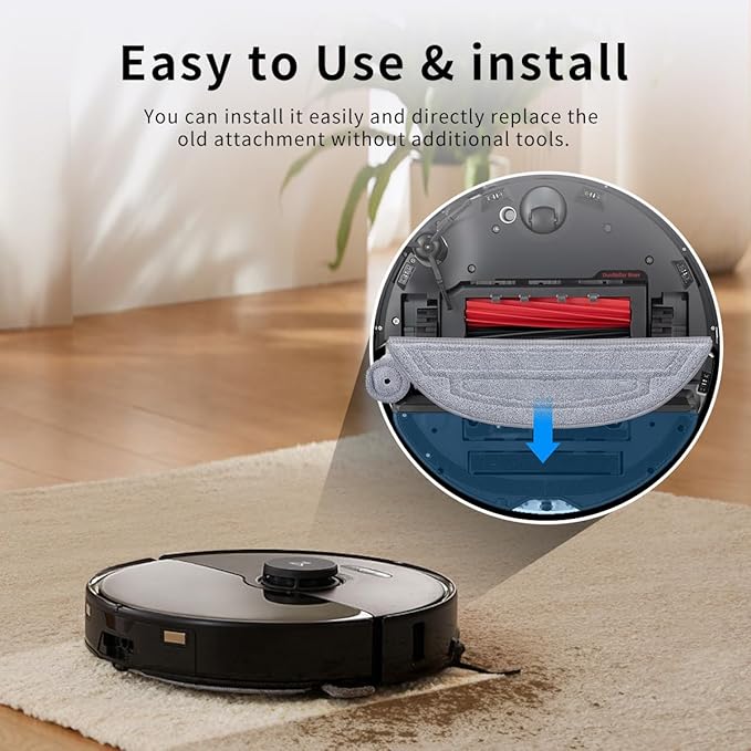 12Pack Microfiber Mop Cloths Compatible with Roborock S8 MaxV Ultra, S8 Max Ultra Robot Vacuum,6 Pack Mop Pad Replacement Accessories with Dual Sonic Vibrations Modules